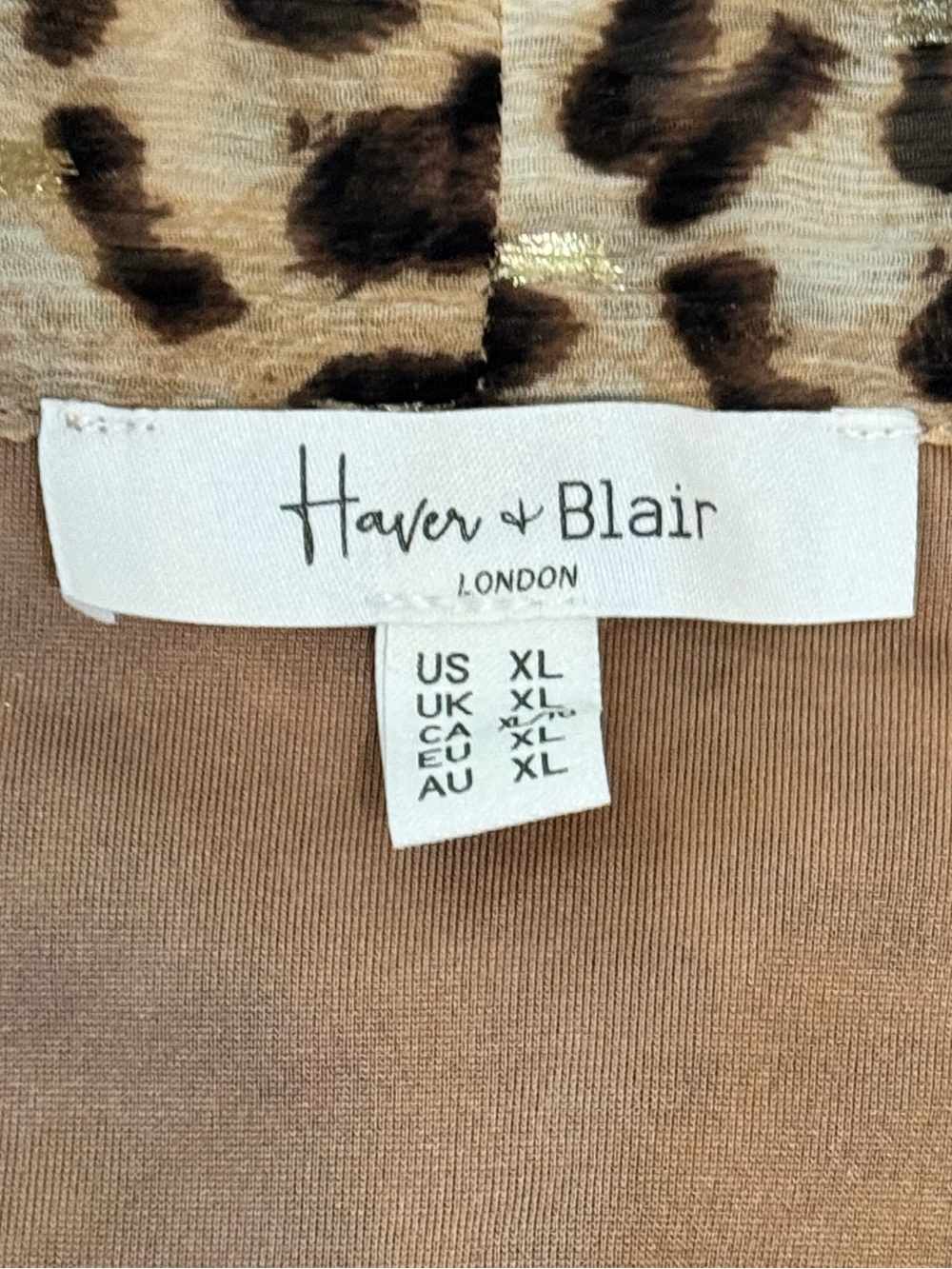 Haver & Blair leopard print blouse with gold accents - Picture 3 of 3